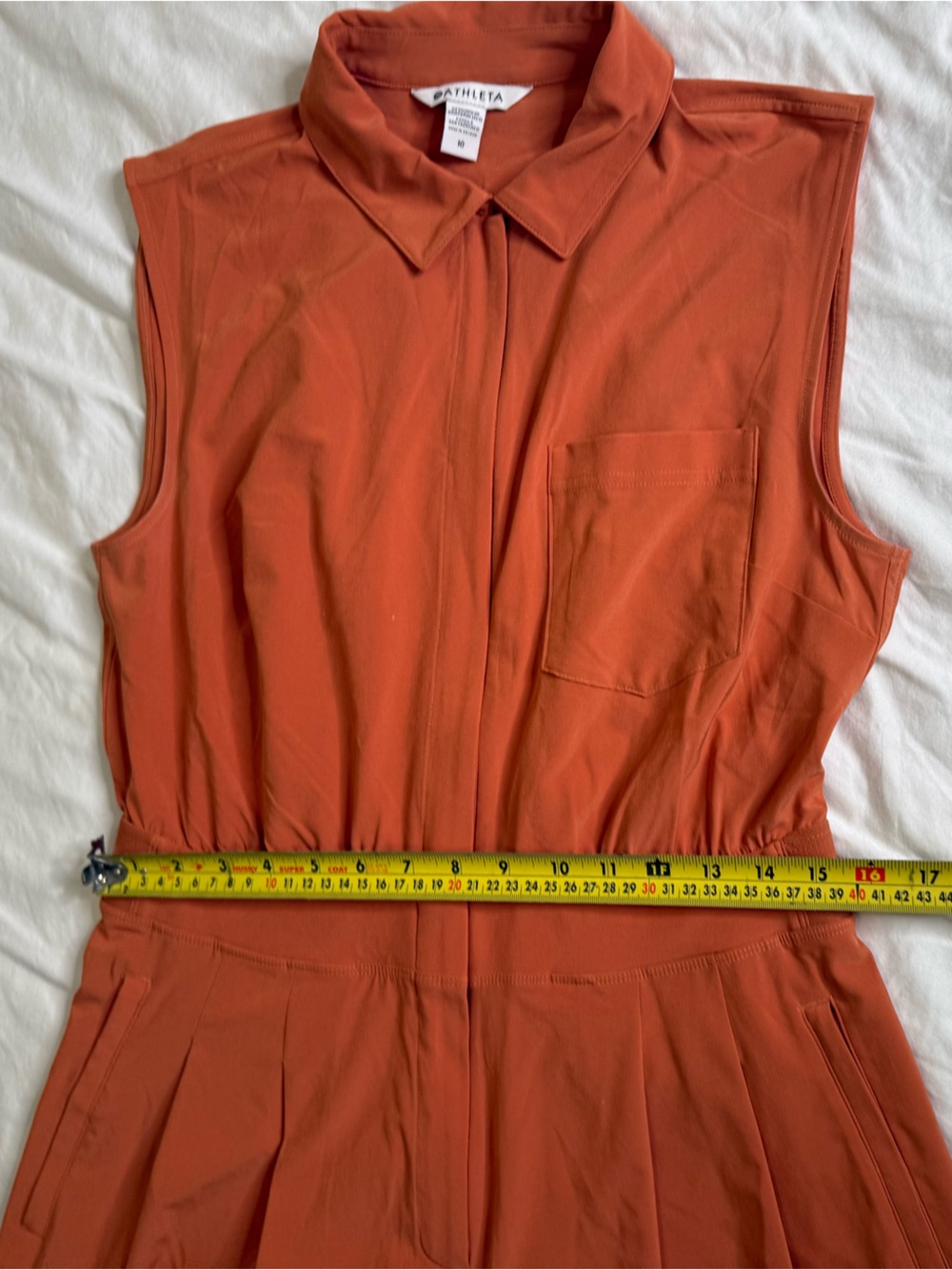 Athleta Terracotta Zip Front Romper Golf Travel Tennis Size 10 - Picture 14 of 15